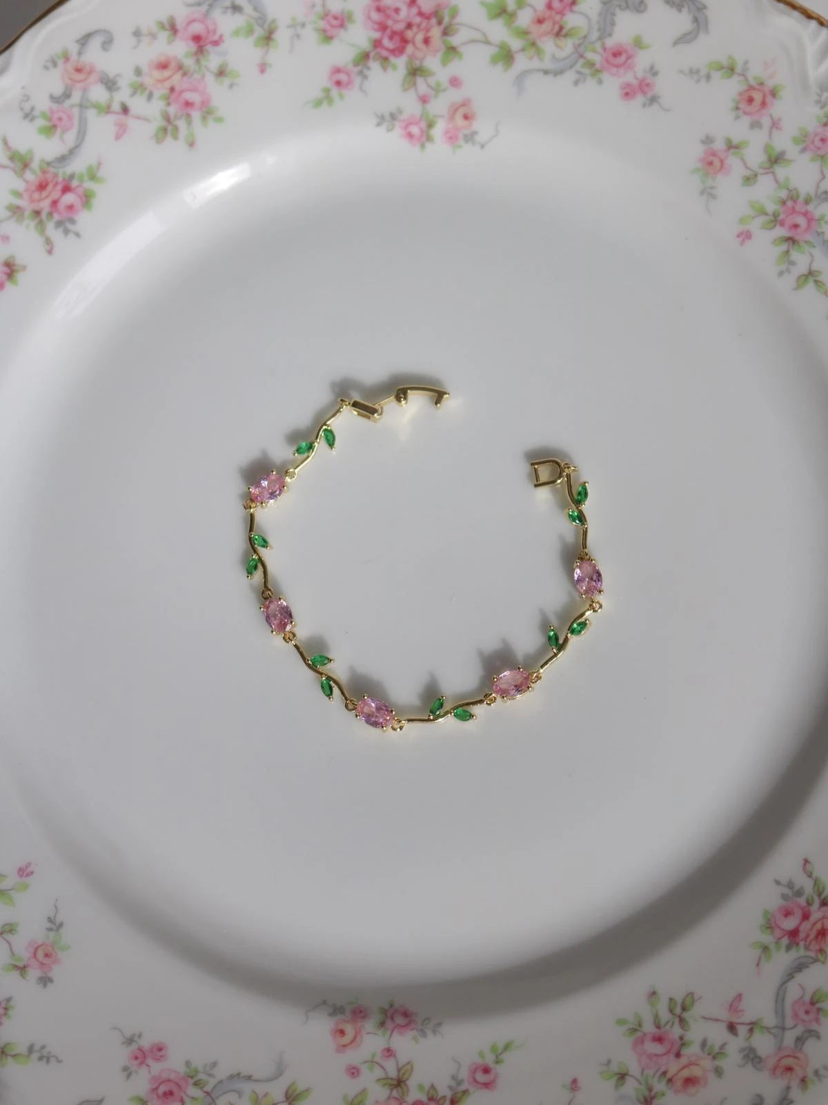 Pink and Green Garden Bracelet