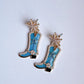 Blue Star Cowboy Boots Earrings