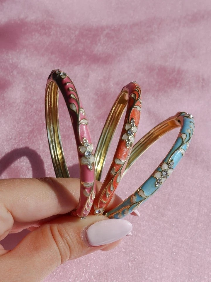 Colorful Flower Enamel Cuff Bracelet Vol. 3