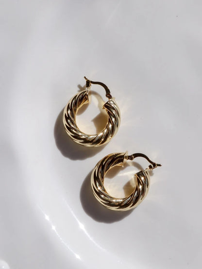 Basic Knitted Hoop Earrings