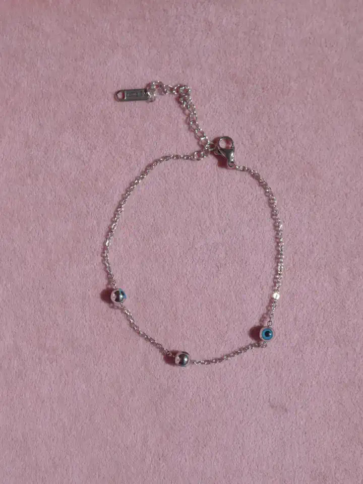 Evil Eye Beaded Steel Bracelet