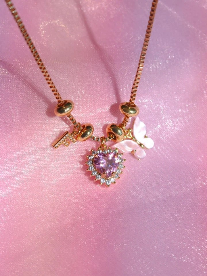 Royal Heart Charm Necklace