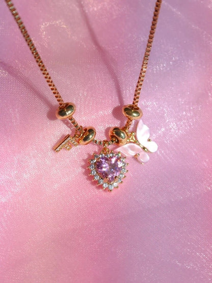 Royal Heart Charm Necklace