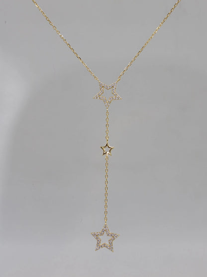 Stardrop 925 Silver Y Necklace