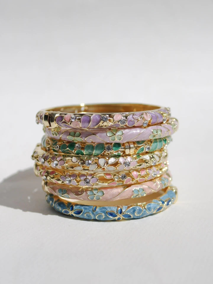 Colorful Flower Enamel Cuff Bracelet Vol. 4