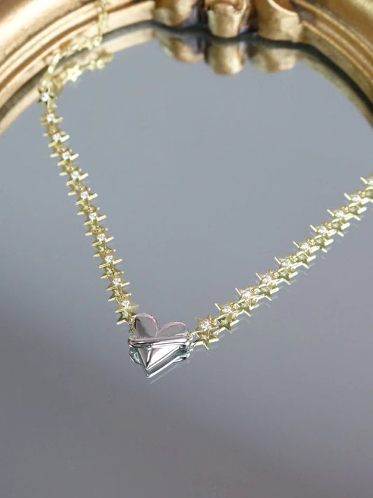 Stars Around My Heart 925 Silver Necklace