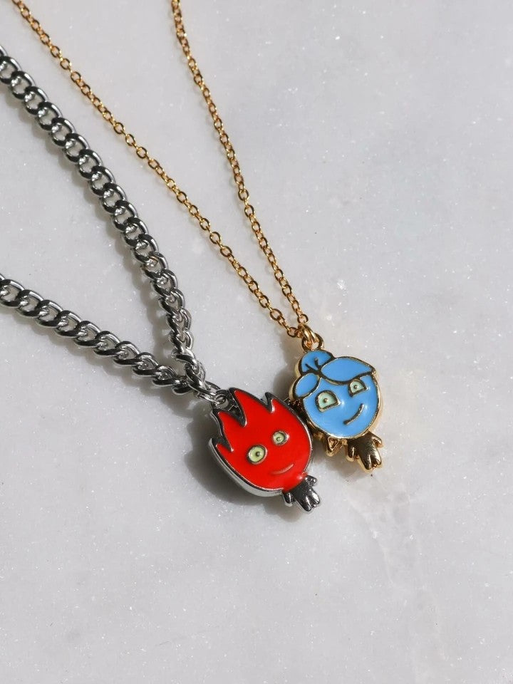 Fire And Water Necklaces Couple
