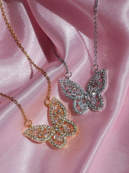 Cute Butterfly Necklace Steel
