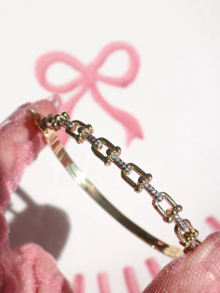 Stone And Row Horseshoe Bracelet