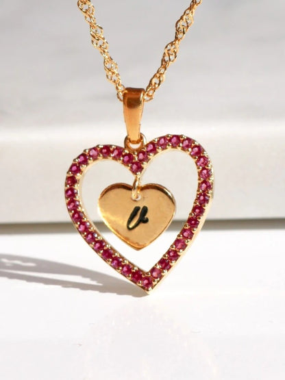 Heart In A Heart Necklace