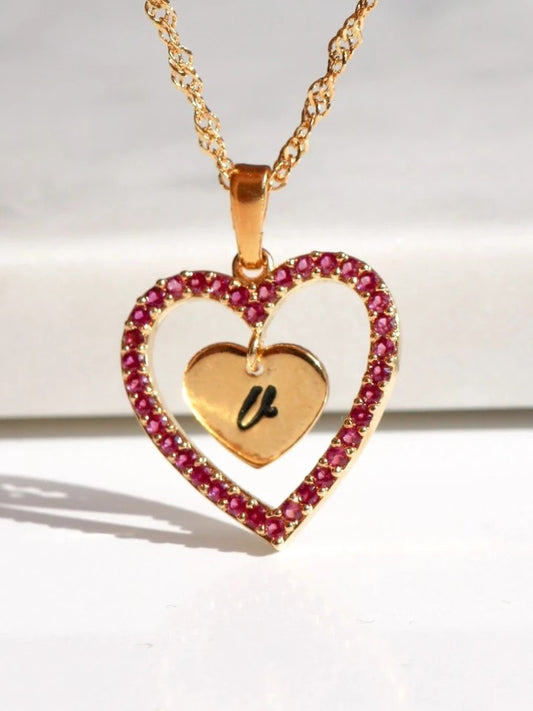 Heart In A Heart Necklace