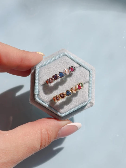 Colorful Multi Heart Ring