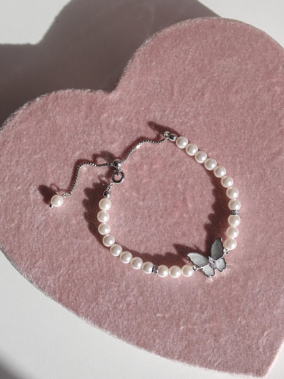 White Pearl Wing Elevator Bracelet