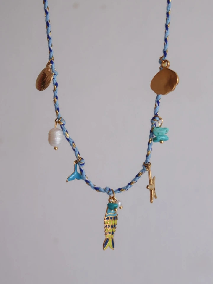 Fish Tale Macrame Steel Necklace