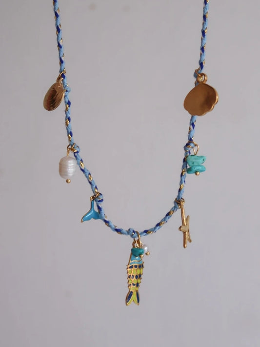 Fish Tale Macrame Steel Necklace