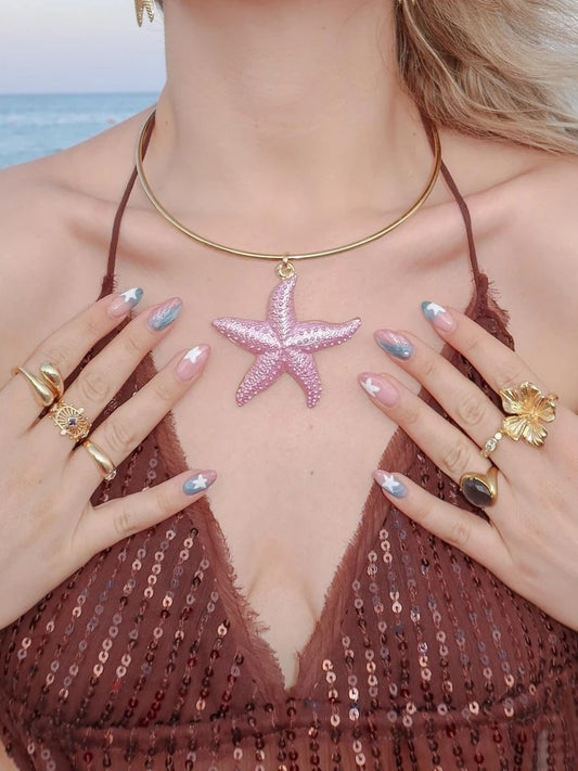 Pink Starfish Necklace