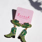 Green Cowboy Boots Earrings