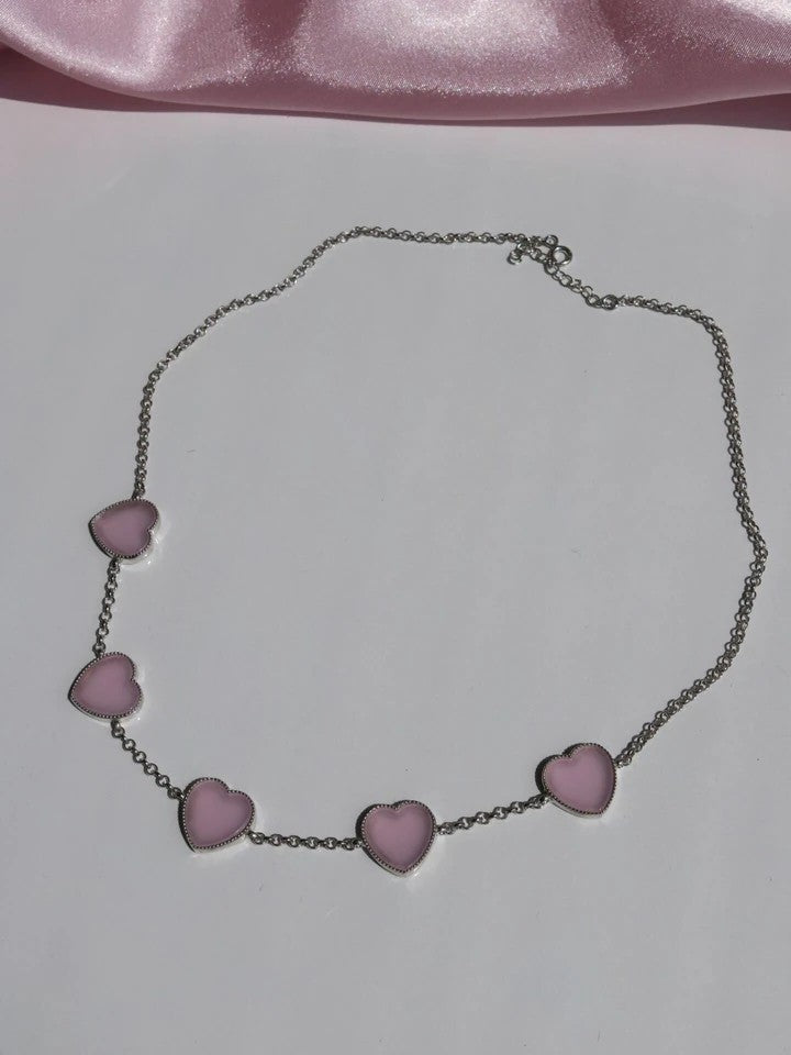 Light Pink 925 Silver Necklace