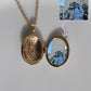White Serenity Gem Personalized Photo Locket Necklace