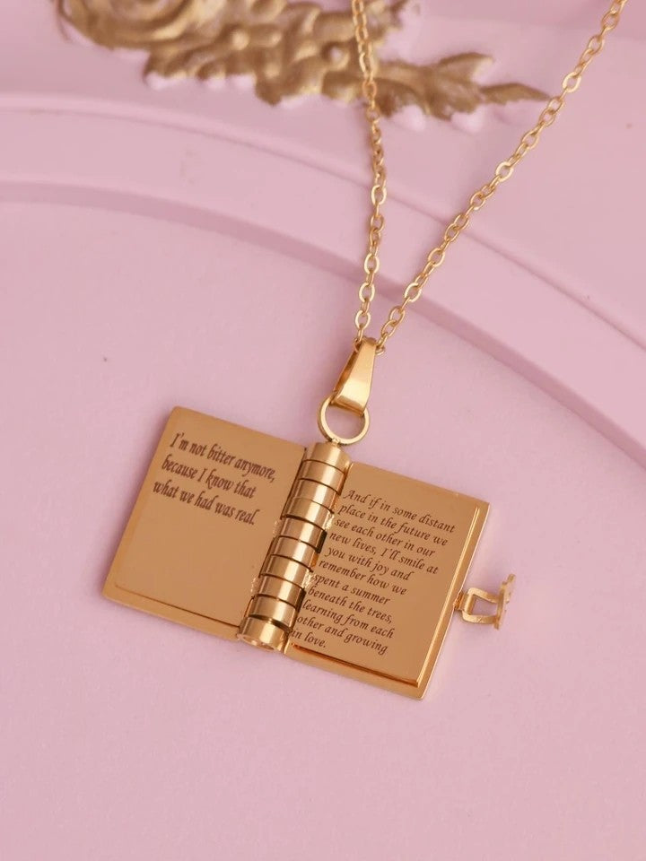 Notebook Letter To Allie Steel Necklace