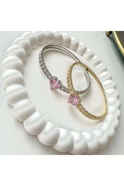 Heart Steel Cuff Bracelet