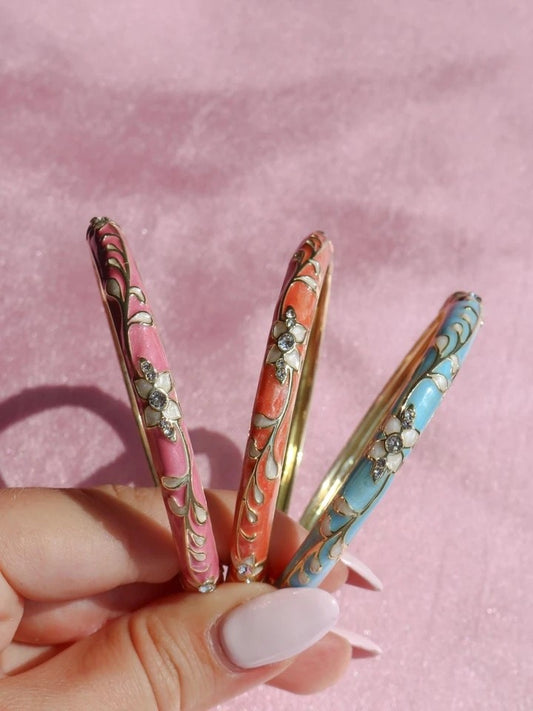 Colorful Flower Enamel Cuff Bracelet Vol. 3