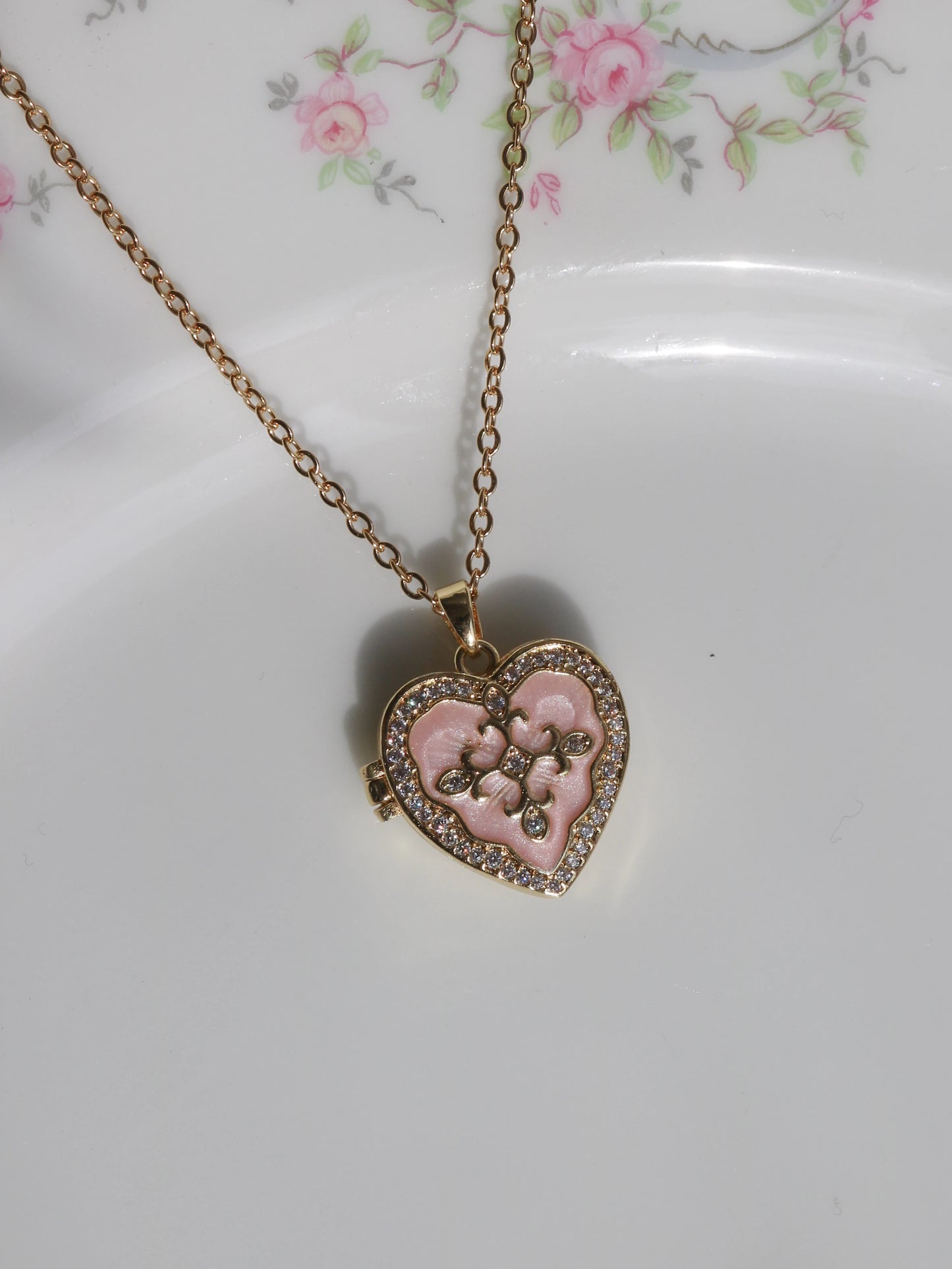 Pink Timeless Heart Personalized Photo Locket Necklace
