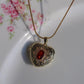 Garnet Heart Personalized Photo Locket Necklace