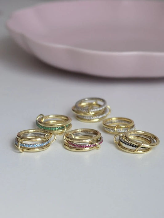 Black Multiple 925 Silver Ring