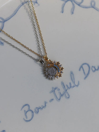 Moon And Sun Magnetic Couple Necklace