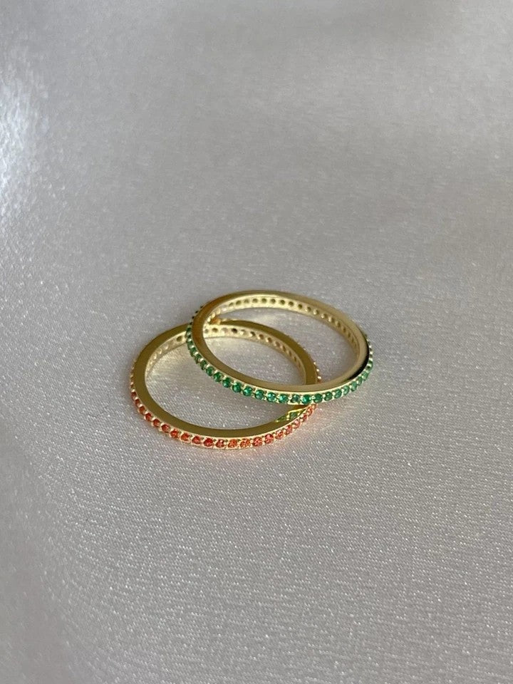 Elegant Zircon Stone Hoop Ring