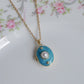 Blue Pearl Radiance Personalized Photo Locket Necklace