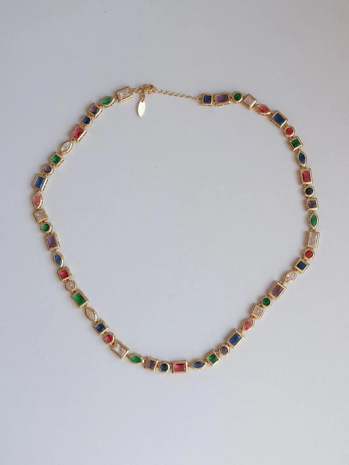 Colorful Multiple Gems Necklace