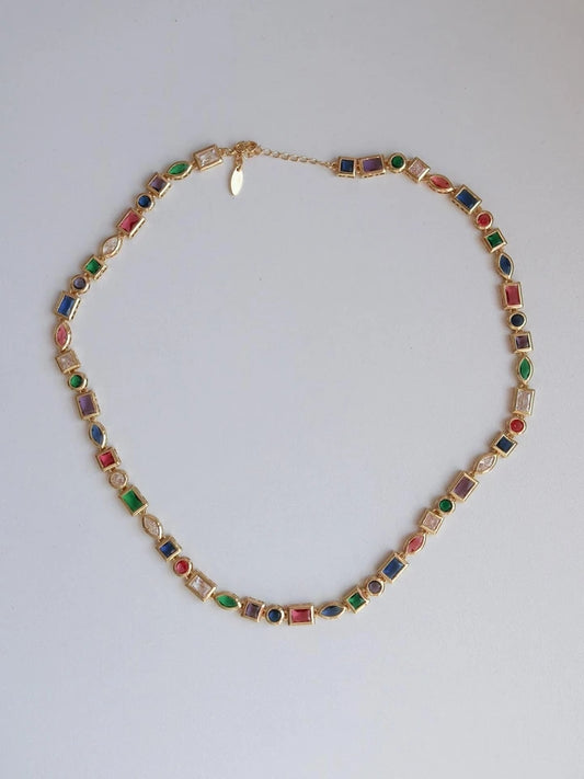 Colorful Multiple Gems Necklace