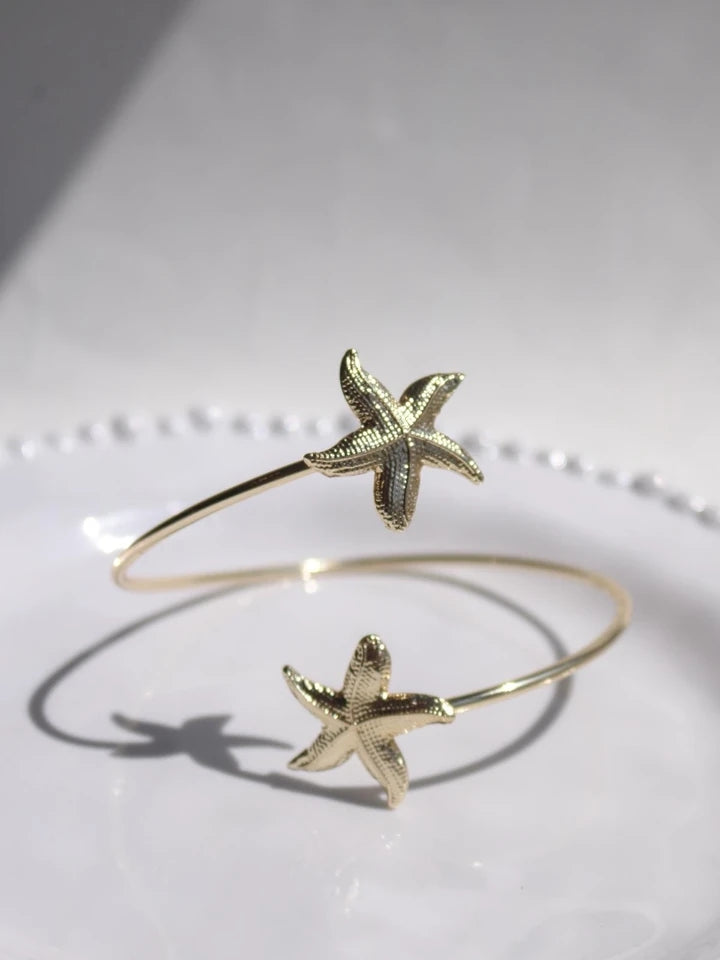 Mini Golden Starfish Cuff Bracelet