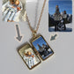 Golden Sun Book Of Memories Personalized Photo Locket Necklace