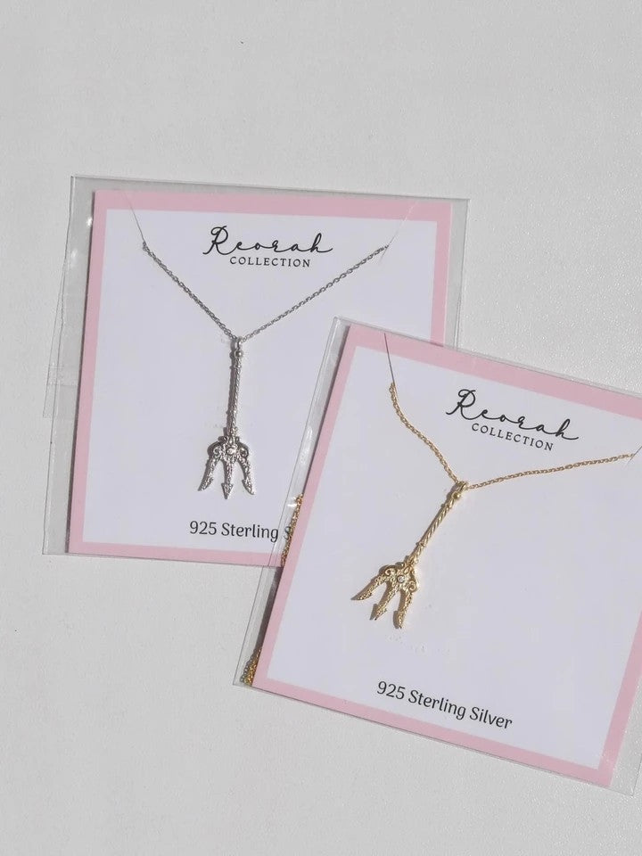 Poseidons Trident 925 Silver Necklace