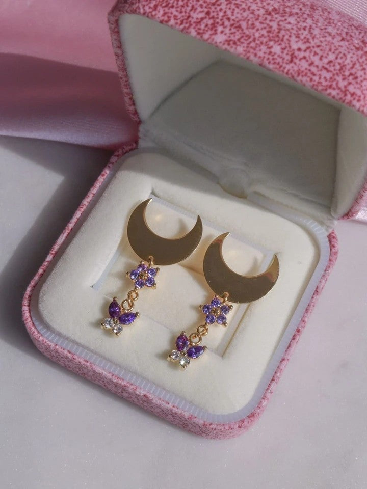 Moon Of Butterfly Earrings