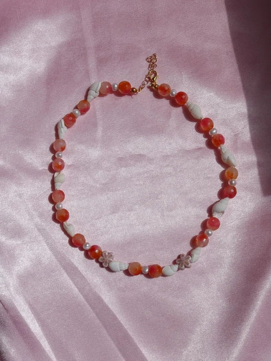 Sunset Shell Beaded Necklace