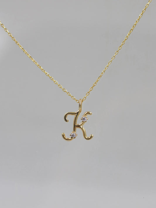 Personalized Stone Letter 925 Silver Necklace