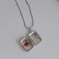 Personalized Red Heart Locket Steel Necklace