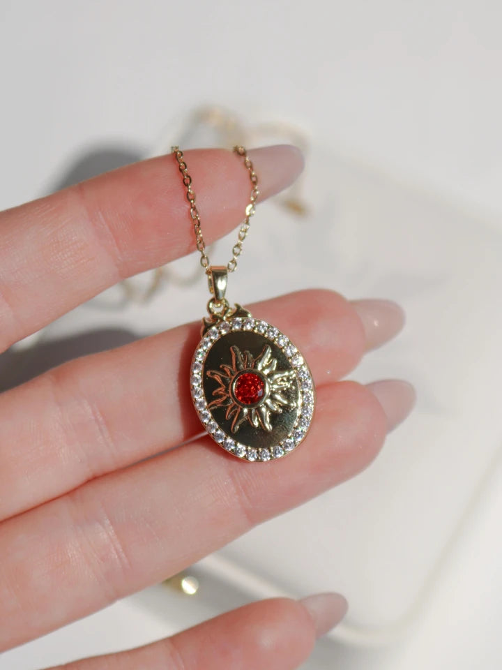 Solar Flame Personalized Photo Locket Steel Necklace