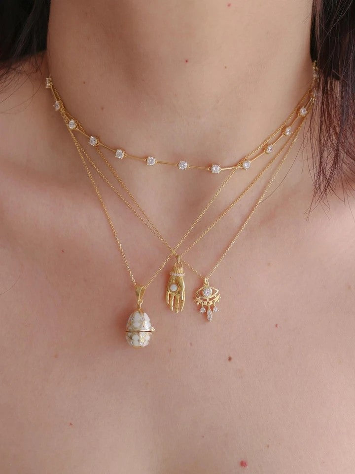 White Chick Easter Necklace 925 Sterling Silver