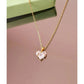 Square Heart Zircon Stone Heart Necklace -gold