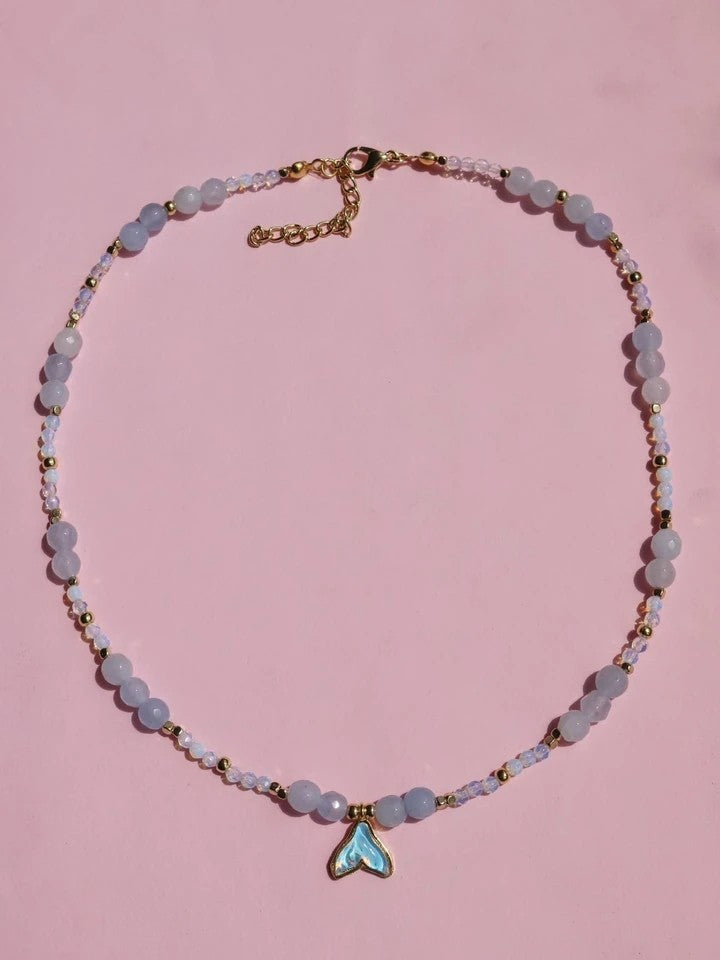Blue Dolphin Natural Stone Design Necklace