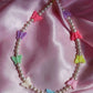 Summer Butterfly Glass Pearl Necklace