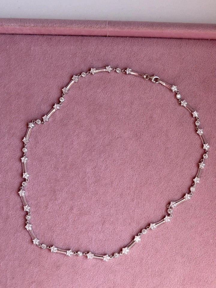 Starry Circle 925 Silver Necklace