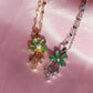 Green Flower Necklace Steel