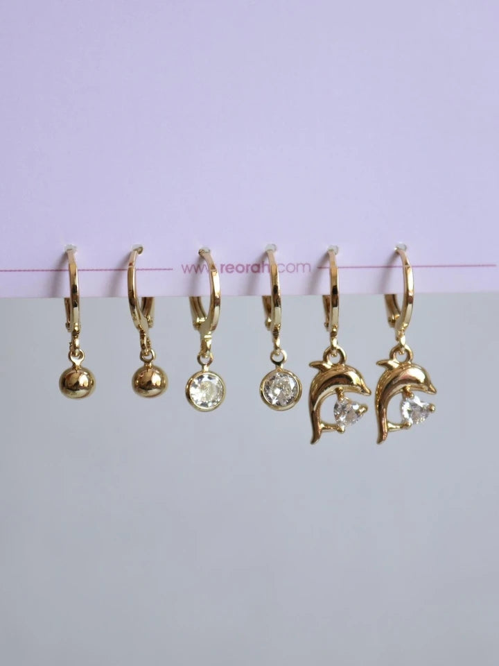 Dolphin Shine Earring Set