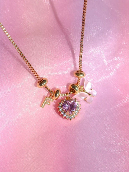 Royal Heart Charm Necklace
